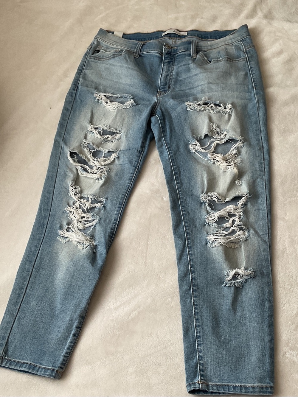 KanCan Light Blue Distressed Boyfriend Jeans